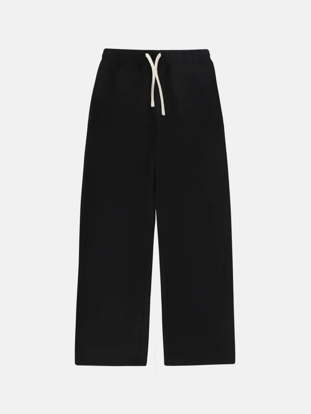 Men's fleece-lined sweatpants with elastic drawstring waist in loose fit trousers