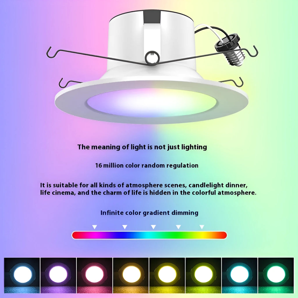 Smart WiFi Bluetooth RGBW colour-changing ceiling tube lamp with remote control