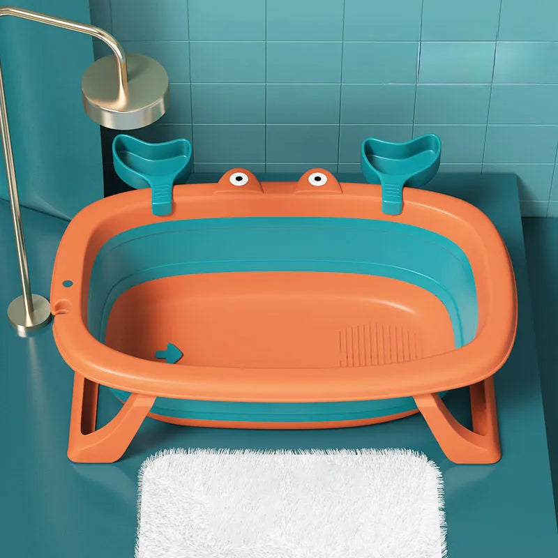 Foldable blue portable pet bath tub with removable centrepiece for small dogs and cats.