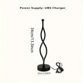 Black aluminium desk lamp with touch dimming buttons showing blue and pink controls