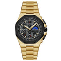 Men's quartz watch with mineral glass mirror, 12mm thickness, stainless steel buckle, blue surface and silver chain