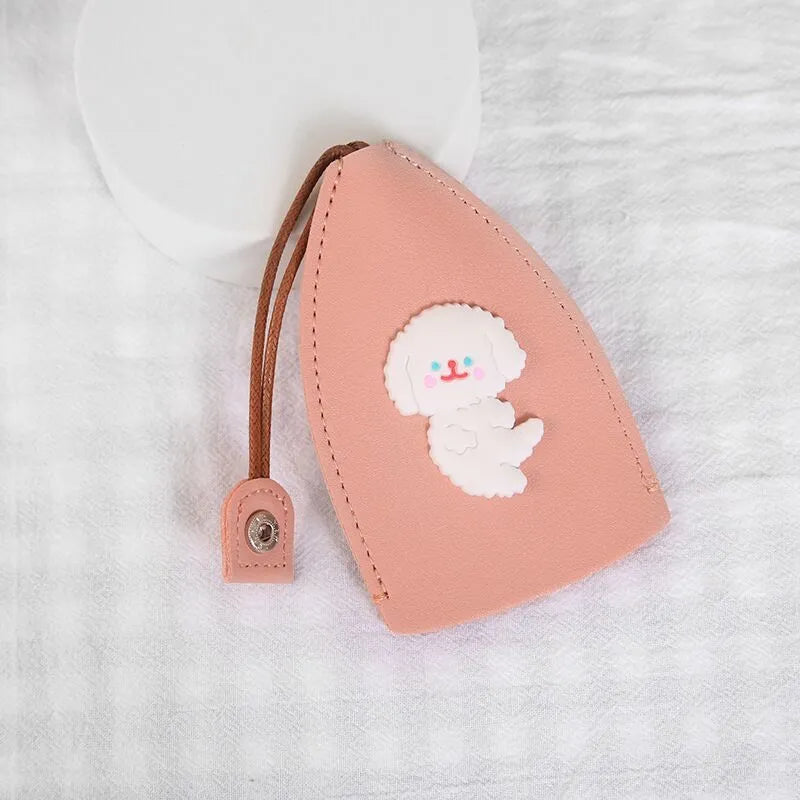 Cartoon design pull-out key case for car keys in PU leather.