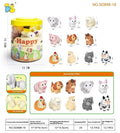 Children's early education dinosaur matching toy set with 10 vinyl pieces in a portable barrel