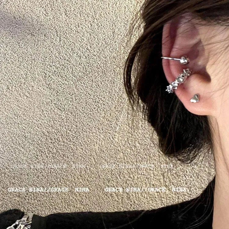 Geometric irregular frosty style ear clip earrings in colour B4710 with double clip fastening