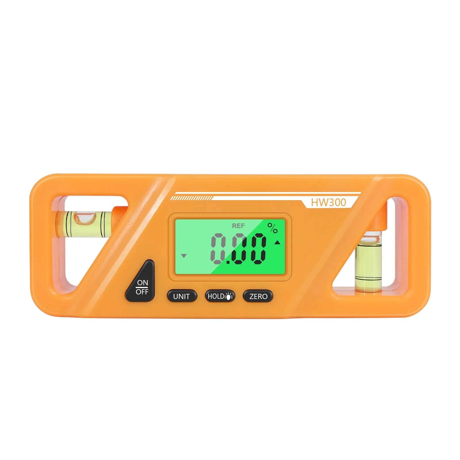 Black digital inclinometer level meter with magnetic base, showing angle reading on LCD display.