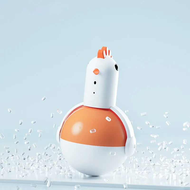 Electric cat toy chicken with laser feature and infrared sensor for automatic play activation