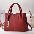 Women's large capacity soft PU shoulder bag in horizontal square design with leather strap