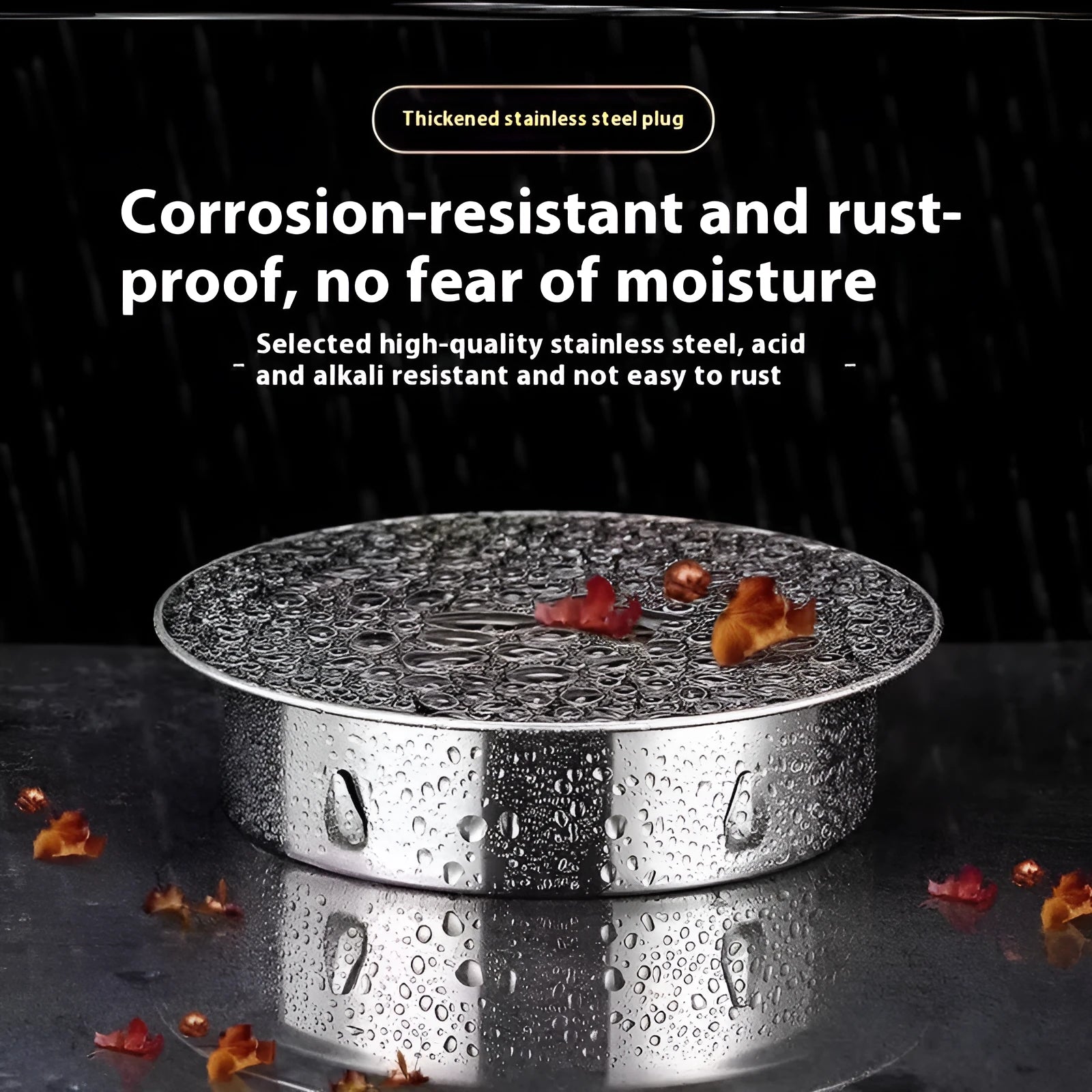 Stainless steel deodorant floor drain seal cover for 201-160mm pipes.