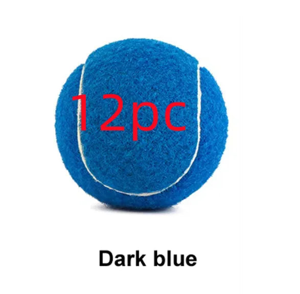 Bite-resistant rubber dog tennis ball toy in bright pink, 6.3cm diameter.
