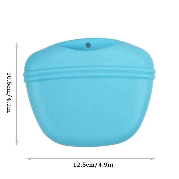 Silicone dog treat waist bag with belt clip in multiple colour options