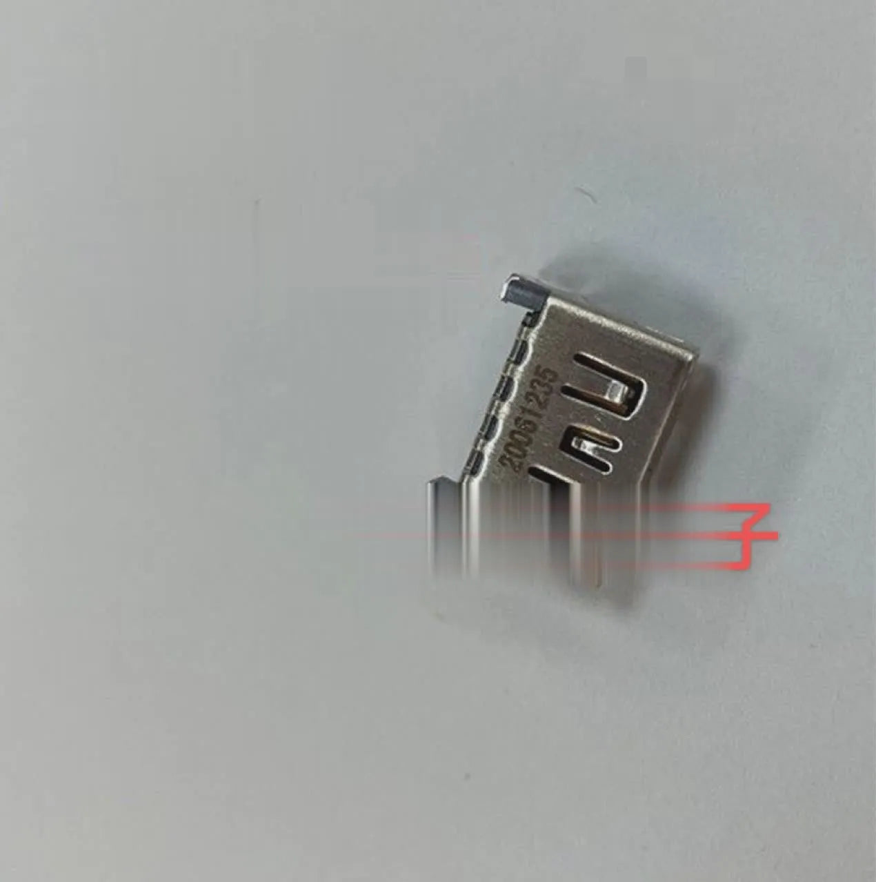 Silver HDMI interface host socket connector for gaming console and computer repair