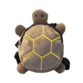 Cartoon turtle shape dog backpack harness vest in velvet with metal zipper