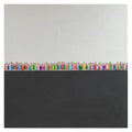 Hand painted modern abstract oil painting on canvas with textured character design in square format for living room wall art