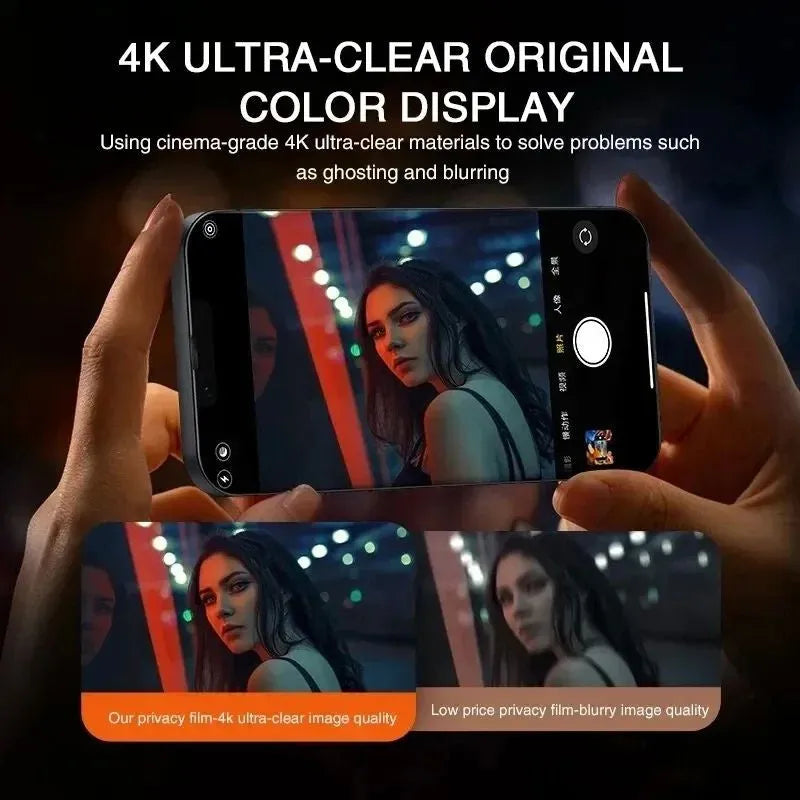 Transparent privacy screen protector for iPhone 11 and 13 with anti-spy glass and borderless edge
