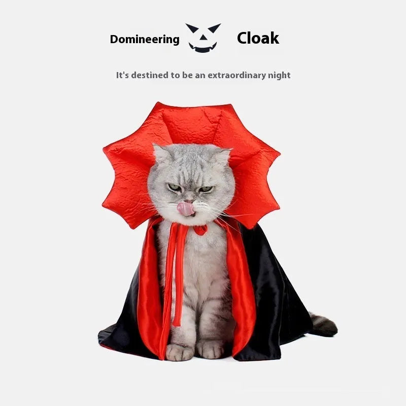 Black and red Halloween costume clothes for cats and dogs made from polyester fabric