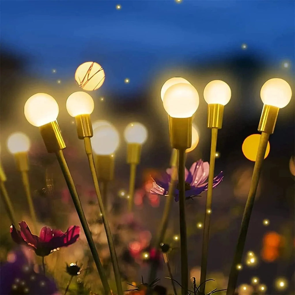 Solar-powered LED ground lamp with stainless steel spike for garden pathway lighting