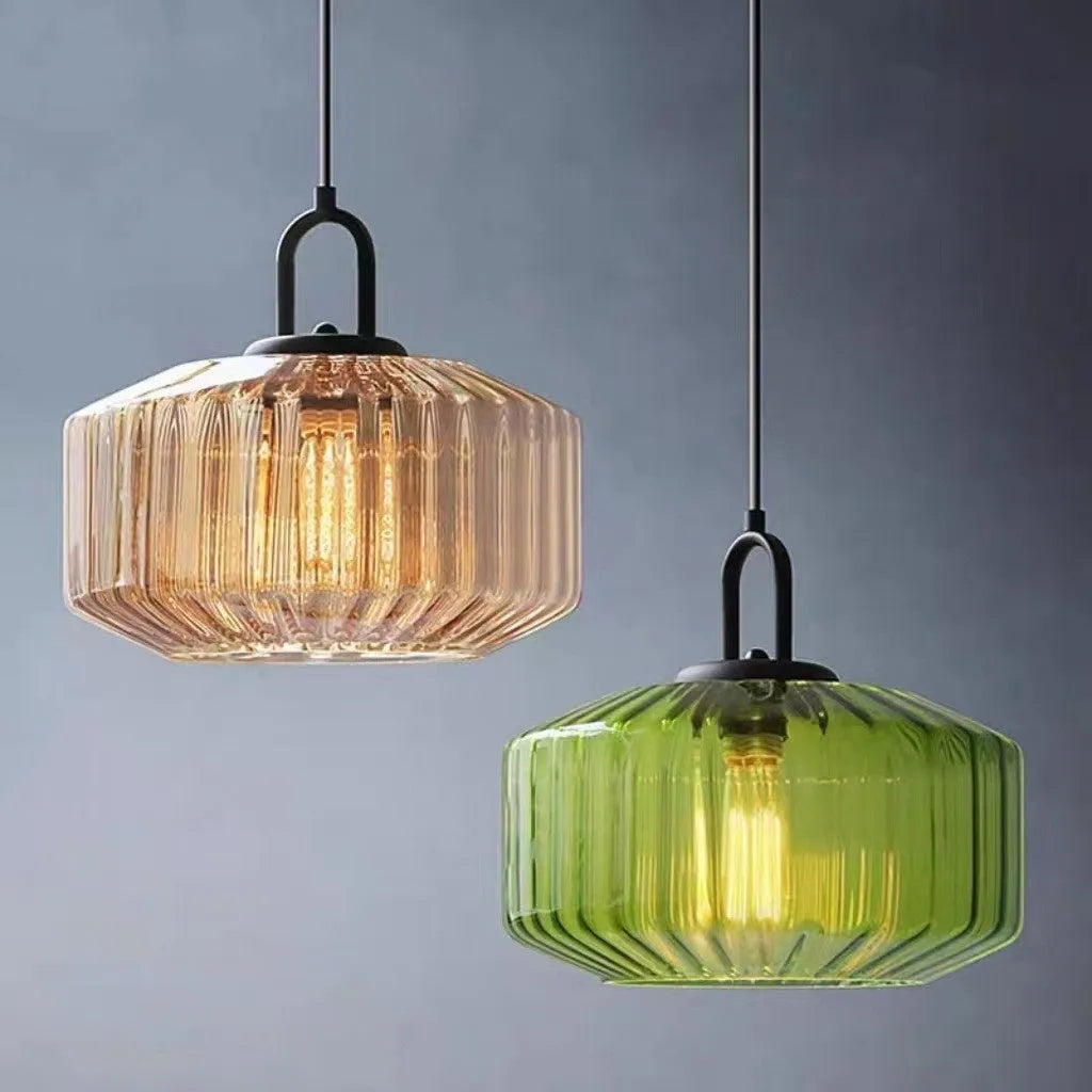 Stained glass chandelier with modern simplicity design, 220V 4W warm light in amber colour option