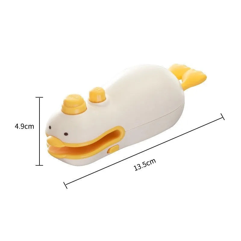 Small yellow duck rechargeable sealing machine with animal jacquard pattern and charging cable