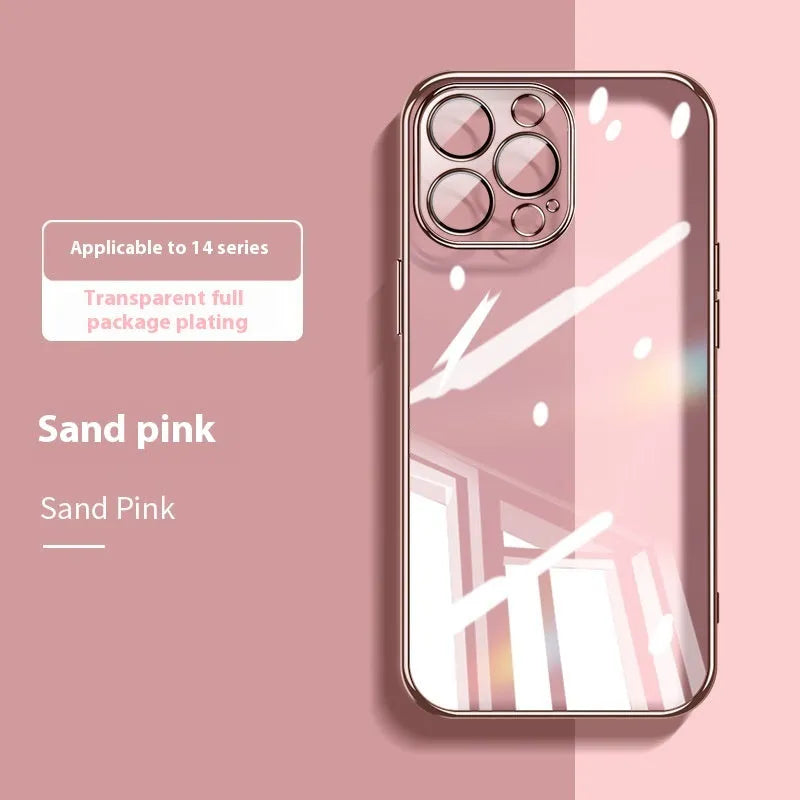 Electroplated TPU phone case for iPhone 16 Pro in Desert Gold colour with all-inclusive design