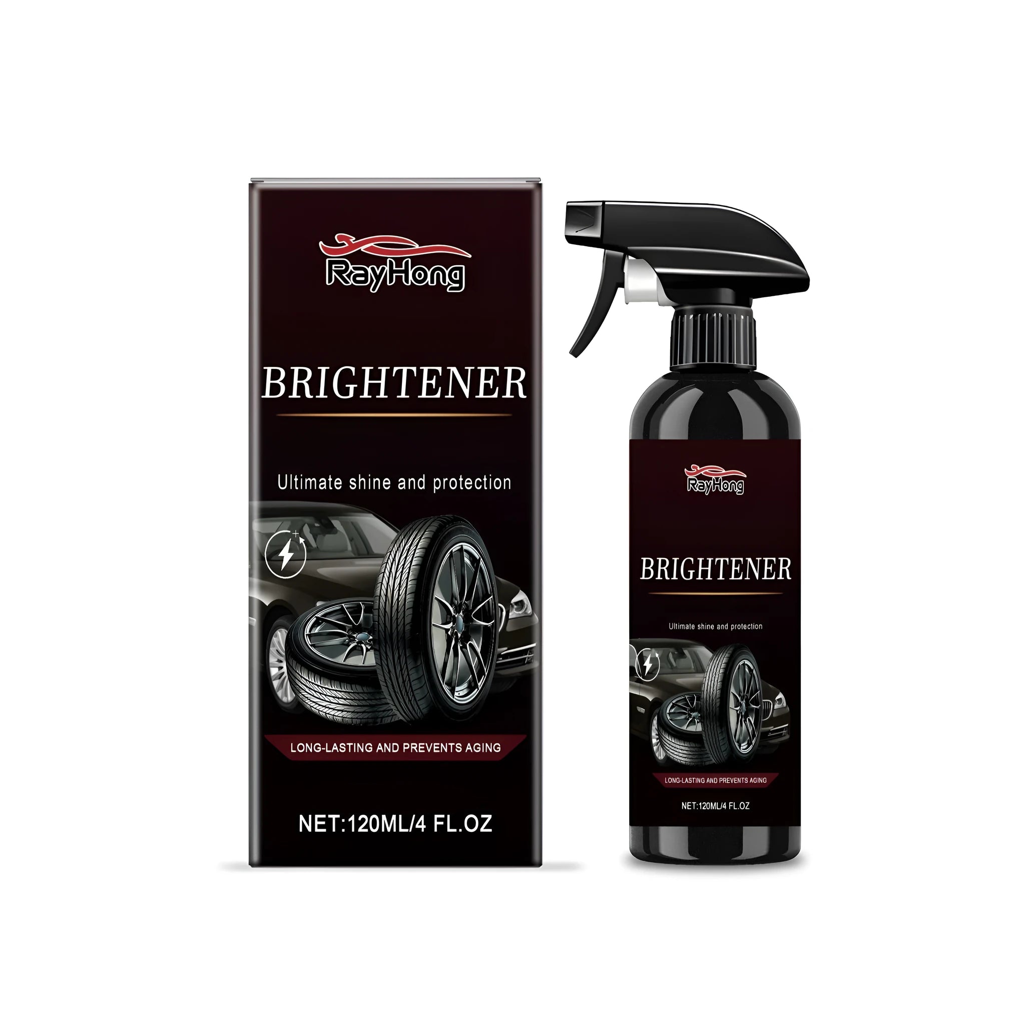 120ml automobile tire bright spray bottle with solvent-based formula for tyre shine