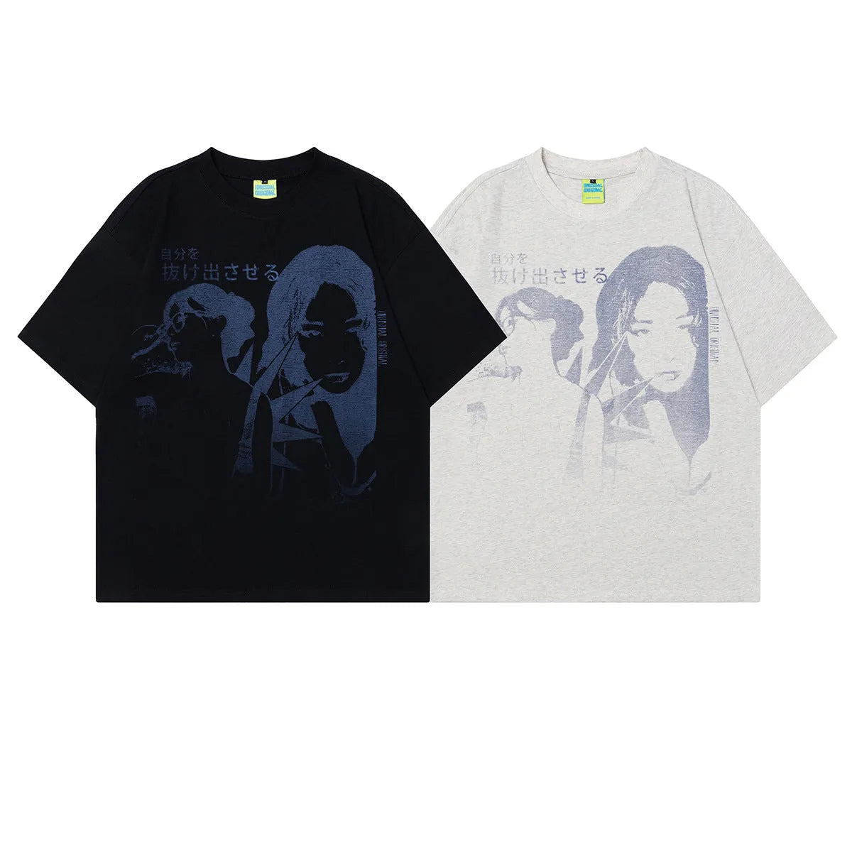 Men's loose fit pure cotton t-shirt in black and grey colour options.
