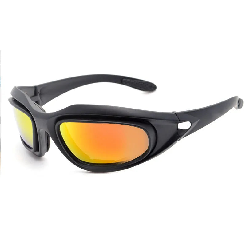 Tactical polarized sports sunglasses with PC lenses and full rim frame for outdoor cycling