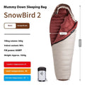 Goose down mummy sleeping bag for adults with storage bag