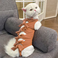 Lace-up cat sterilisation clothing in blue colour, shown on a mannequin, with adjustable ties.