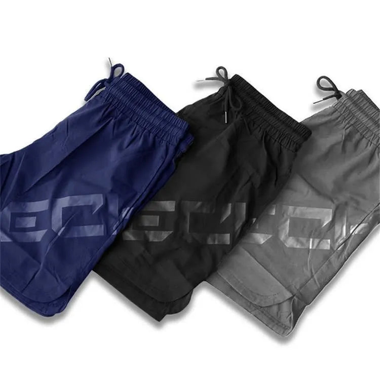 Men's elastic thin training running shorts in black, quick-drying knee length design for summer sports