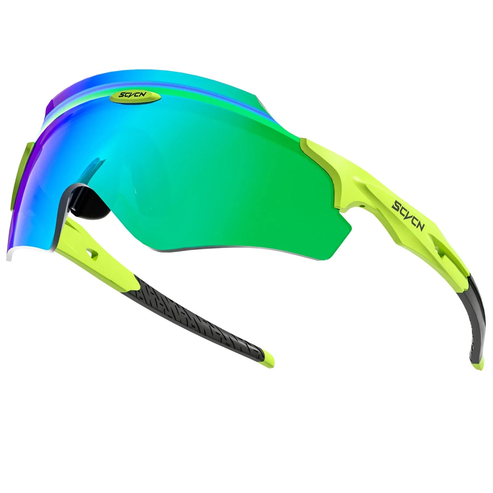 Frameless windproof athletic goggles with integrated colourful lens for sports