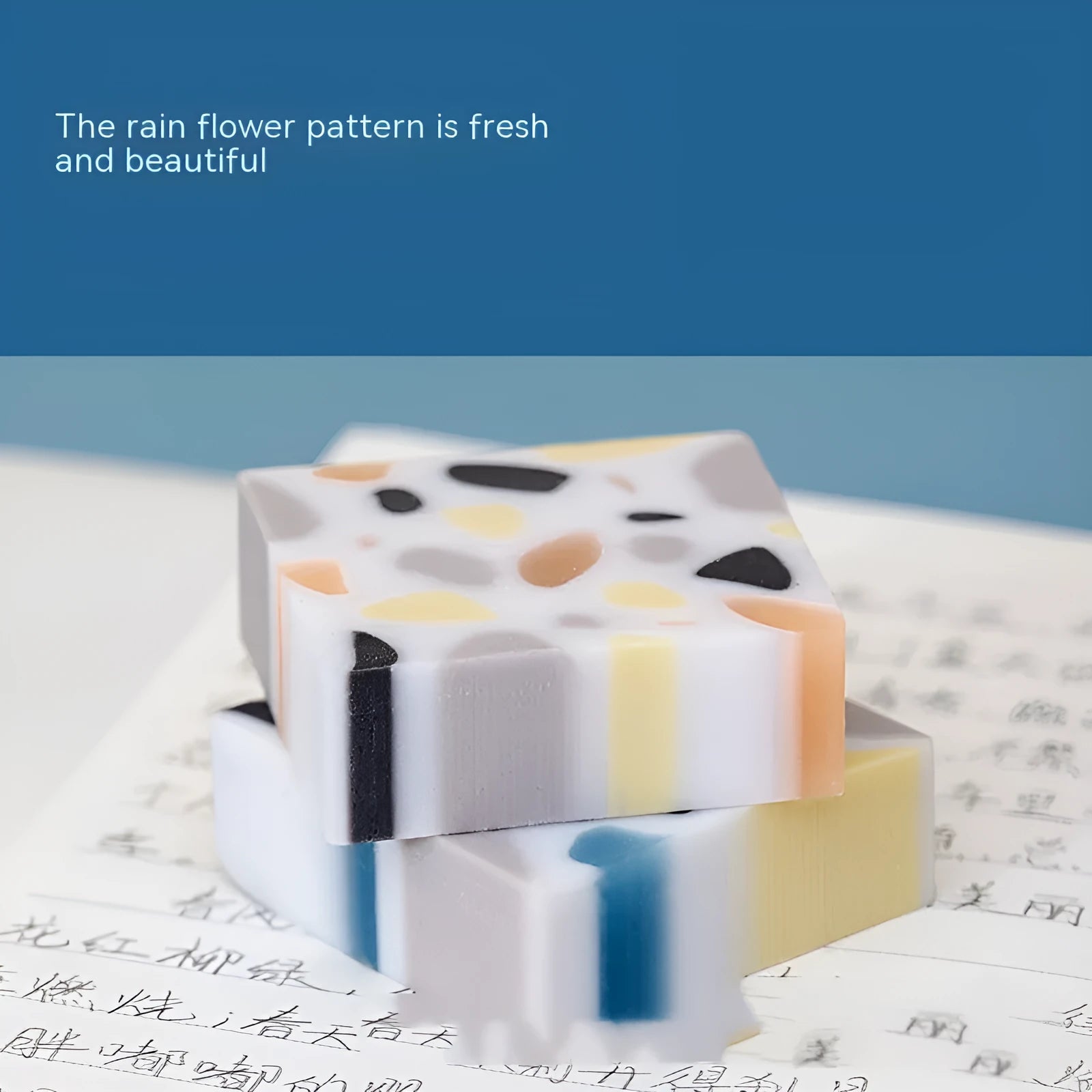 White brick-shaped rubber eraser for pencils