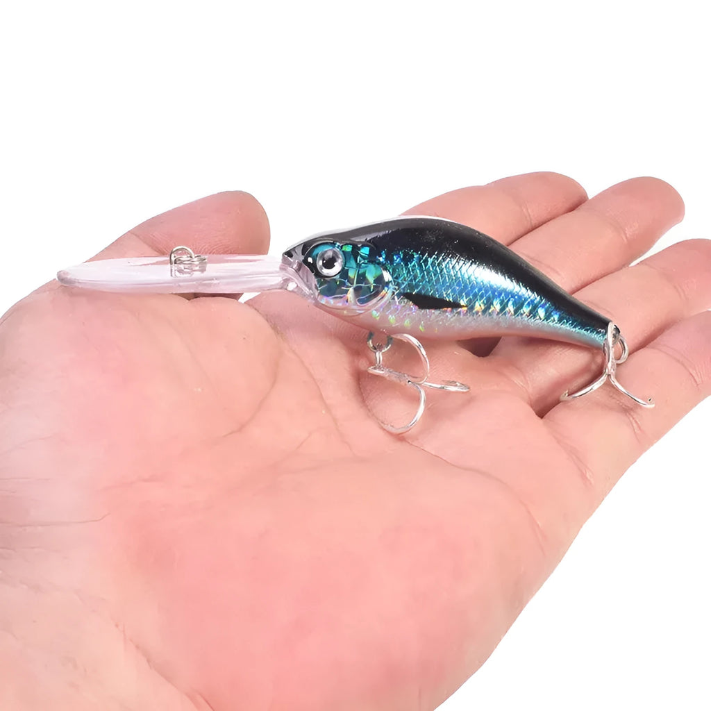 Little Fat Man 10.5cm deep diving mino fishing lure with long tongue board in various colour options