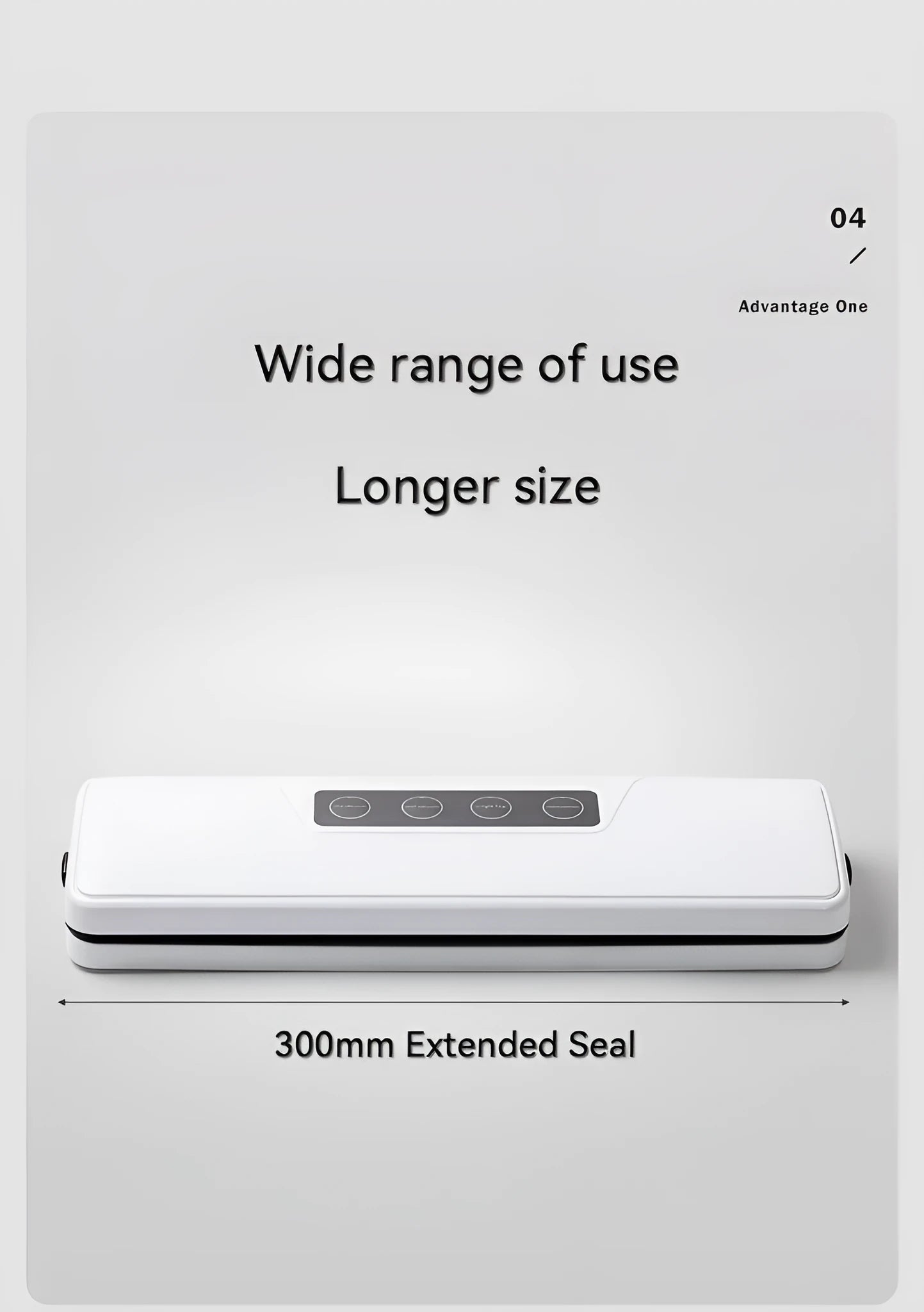 White compact automatic vacuum sealer machine for household food preservation on kitchen counter