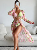 Women's printed bikini swimsuit in quick-drying fabric on a mannequin.