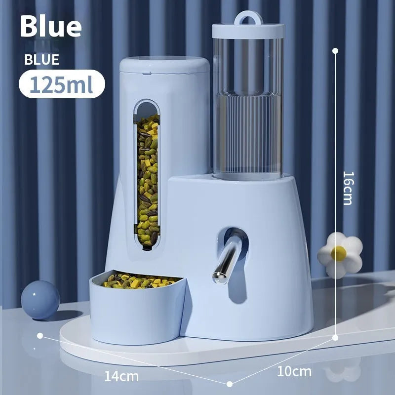 Hamster automatic drinking water feeder in blue colour with basin design for Djungarian hamsters
