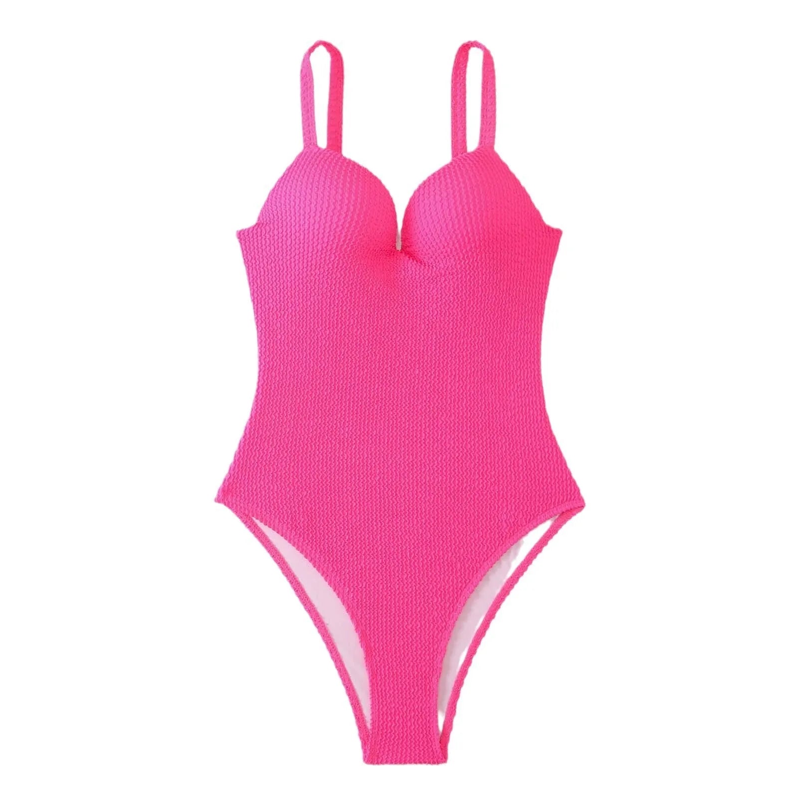 Women's black sunken stripe one-piece swimsuit made from polyester fabric, shown sleeveless.