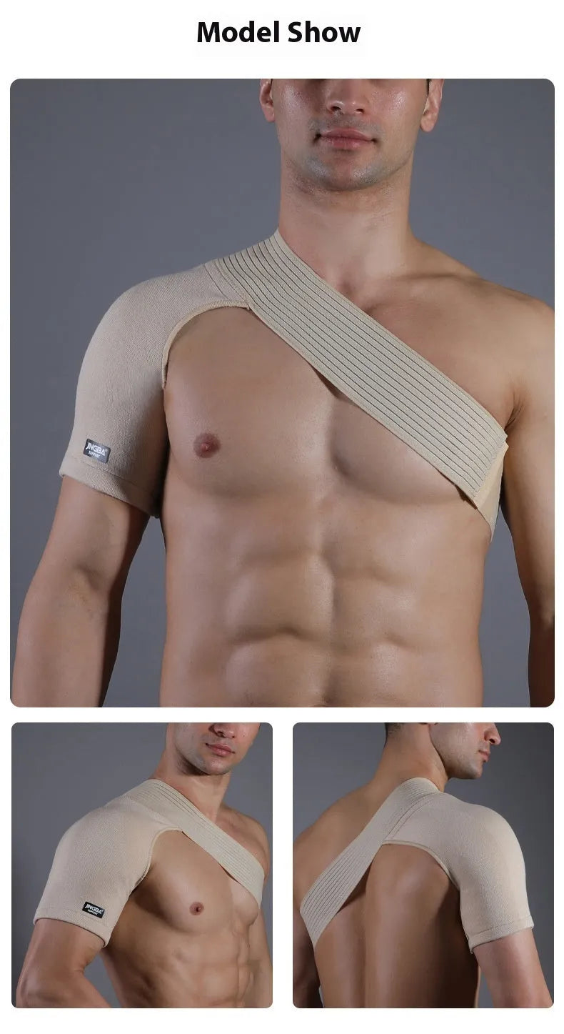 Adjustable one-shoulder pressure breathable sports protective gear in skin colour for basketball and weightlifting