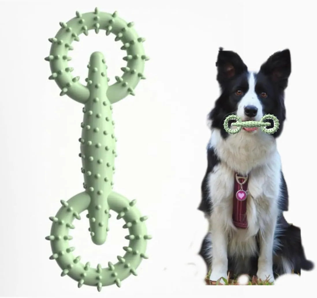 Blue TPR dog chew toy ring for puppies measuring 16cm by 5.8cm