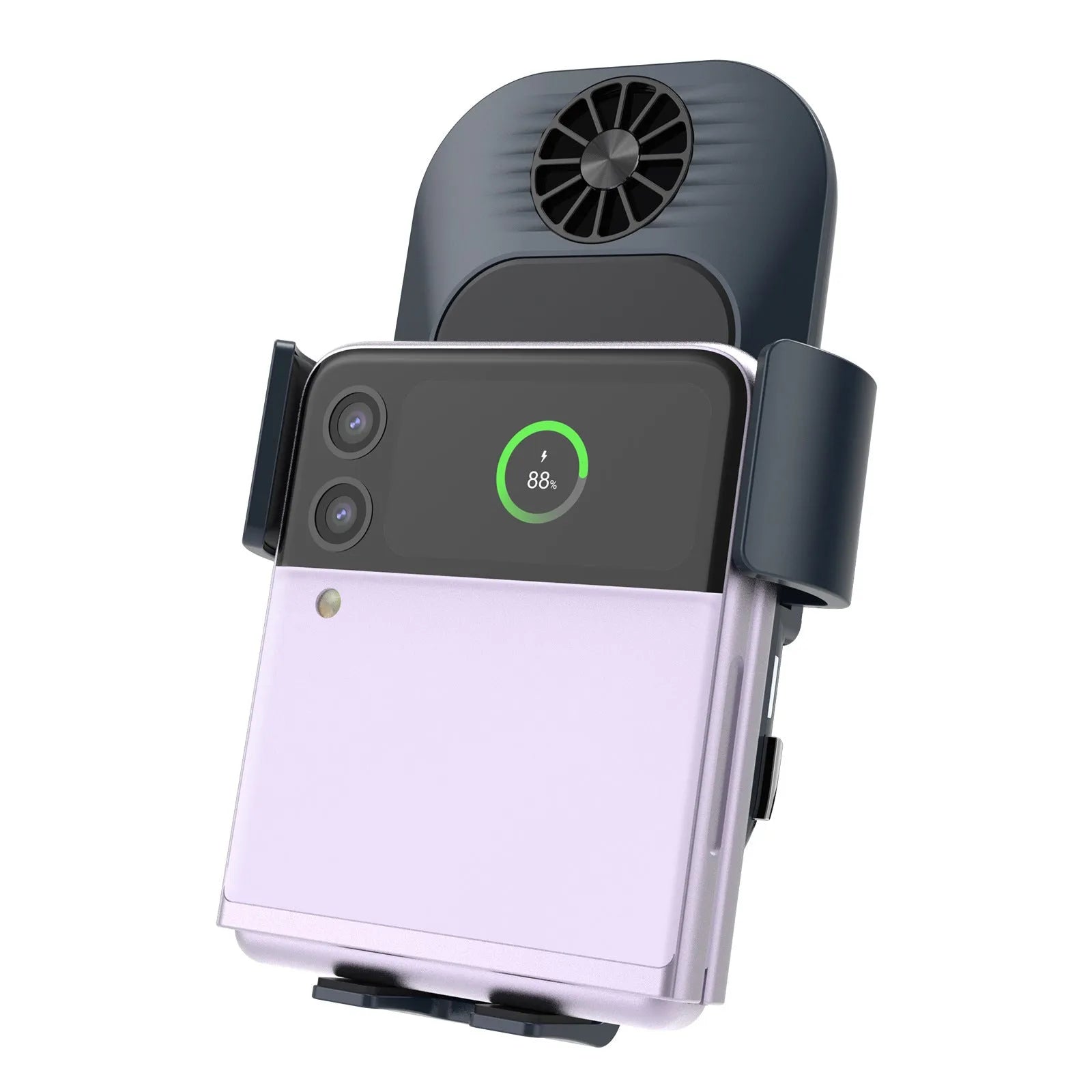 C35 coloured car wireless phone charger with suction cup air vent mount and automatic clamp.