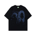 Men's loose fit pure cotton t-shirt in black and grey colour options.