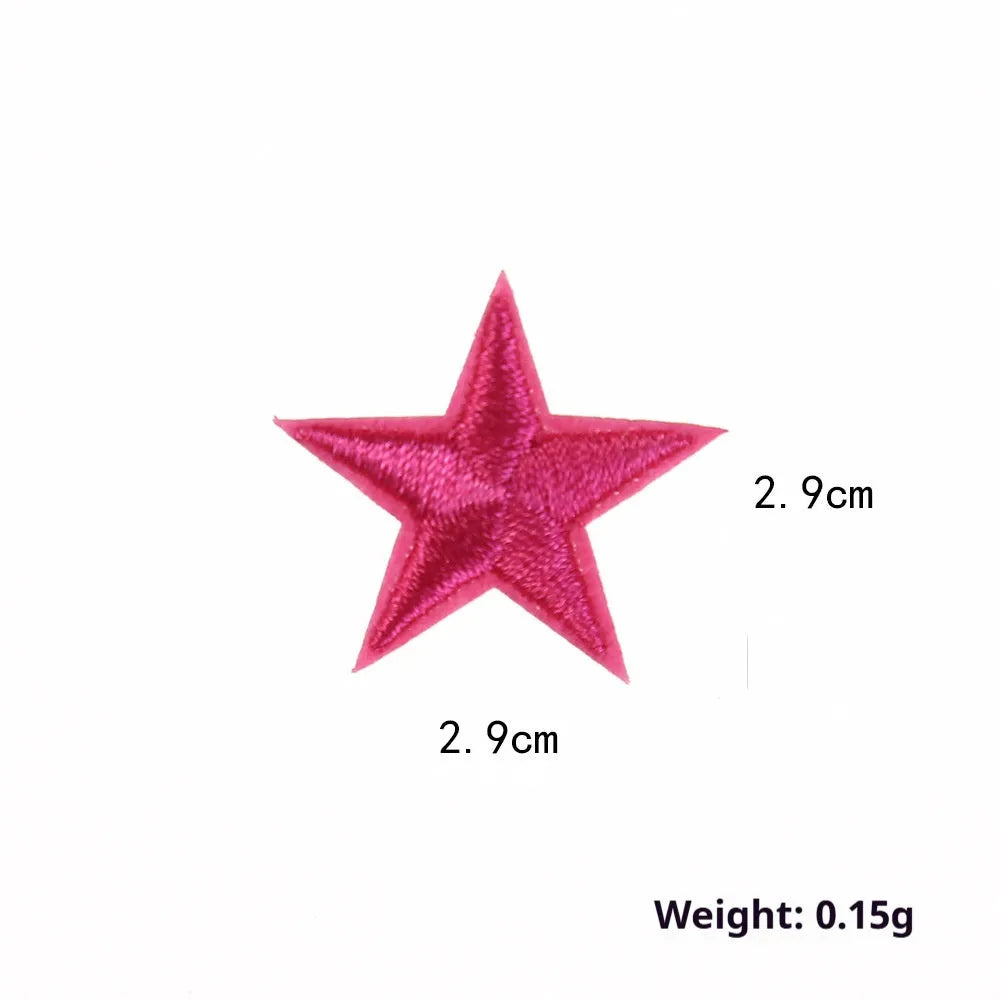 Colourful five-pointed star cloth embroidery stickers for DIY fabric decoration