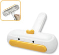 White portable pet hair remover with yellow duck design for furniture and car seat cleaning