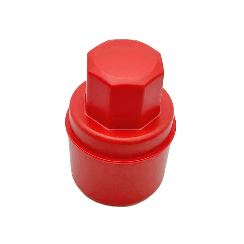 Hand-held car tyre polishing sponge brush with a black high-density sponge and a white PP plastic handle and lid.