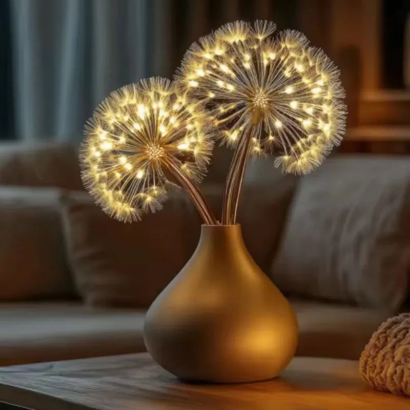 LED warm white glowing dandelion light plastic decorative lamp 270 lumens indoor