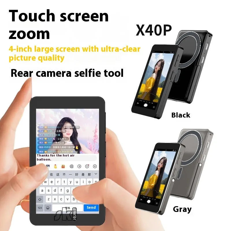 4-inch touch screen magnetic suction monitor for mobile phone in black