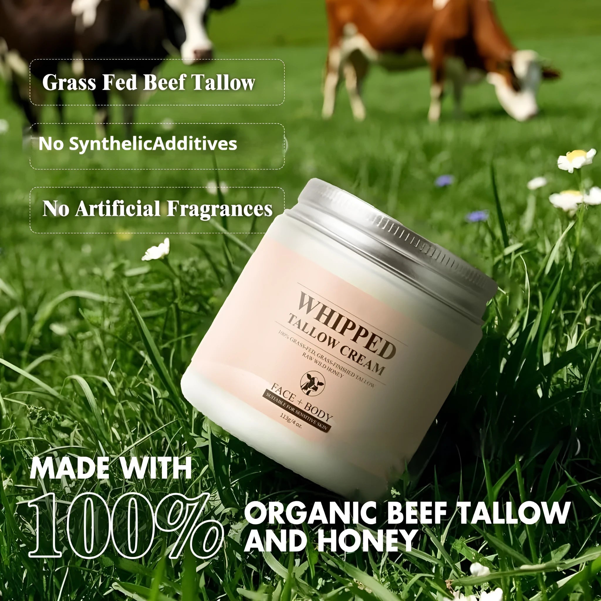 Butter cream moisturiser jar with 113g net content for facial dryness relief and hydration