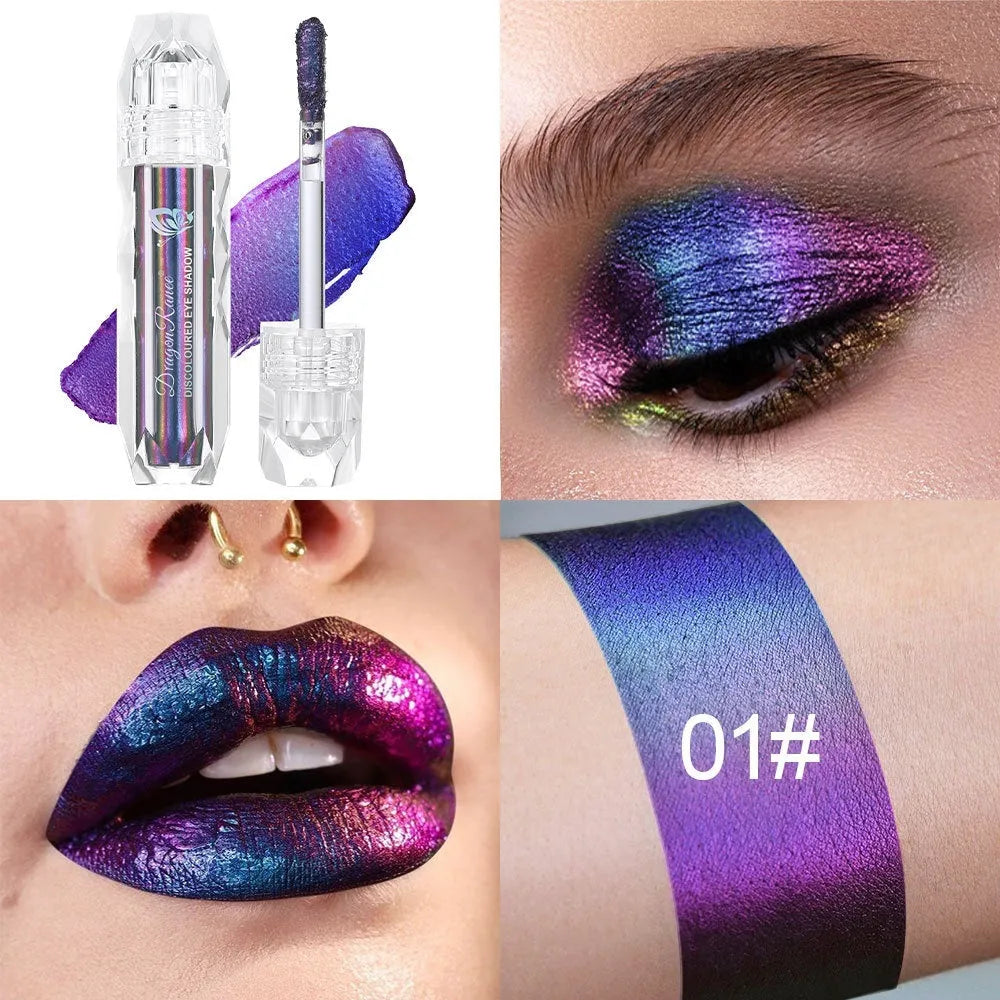 Chameleon liquid eye shadow super highlight gradient in purple and blue colours with shimmer finish