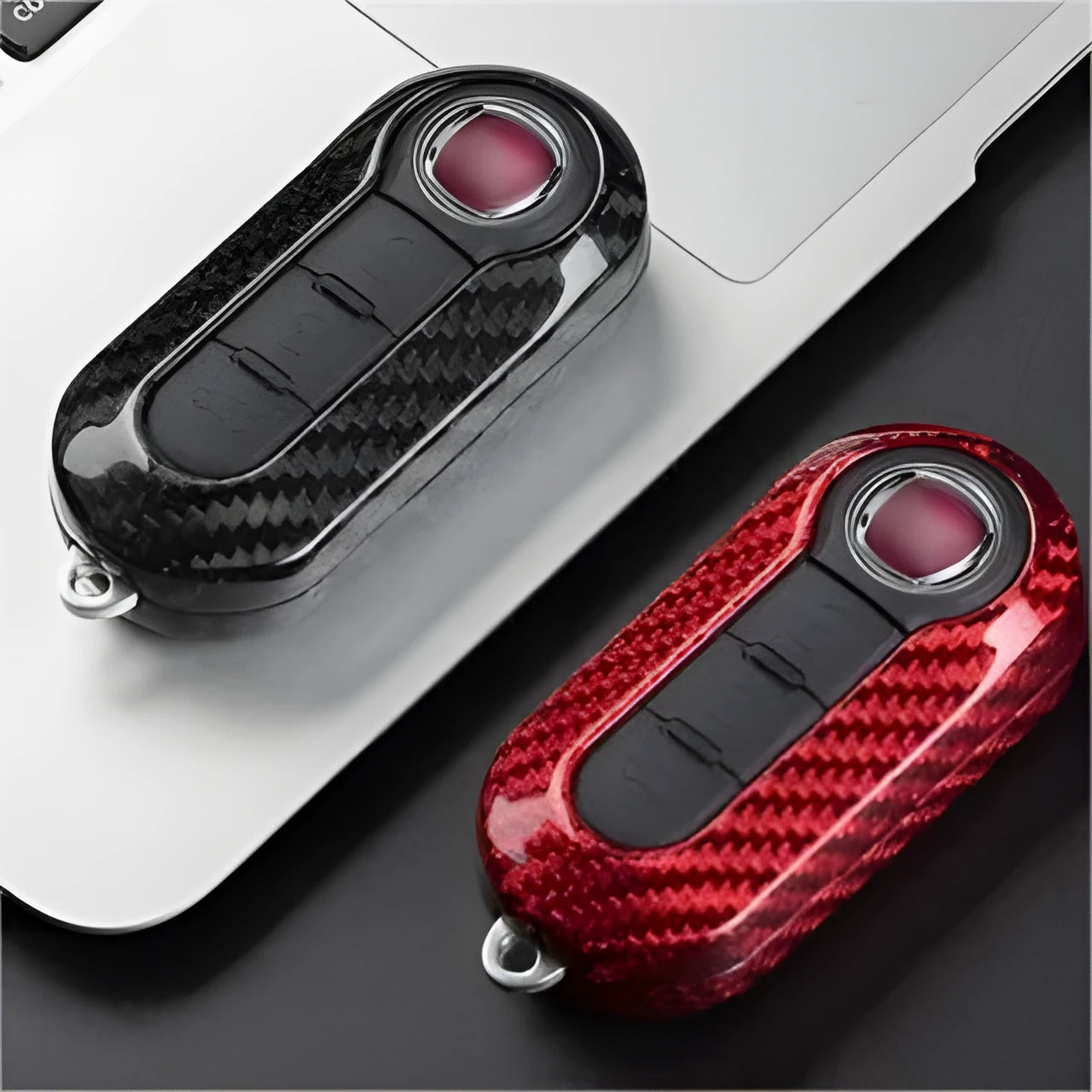Replacement car key cover shell in carbon fibre or fibreglass materials