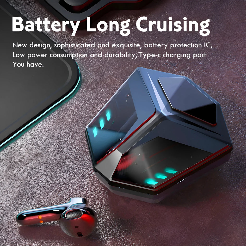 Wireless Bluetooth gaming headset with minimalist design and compact dimensions