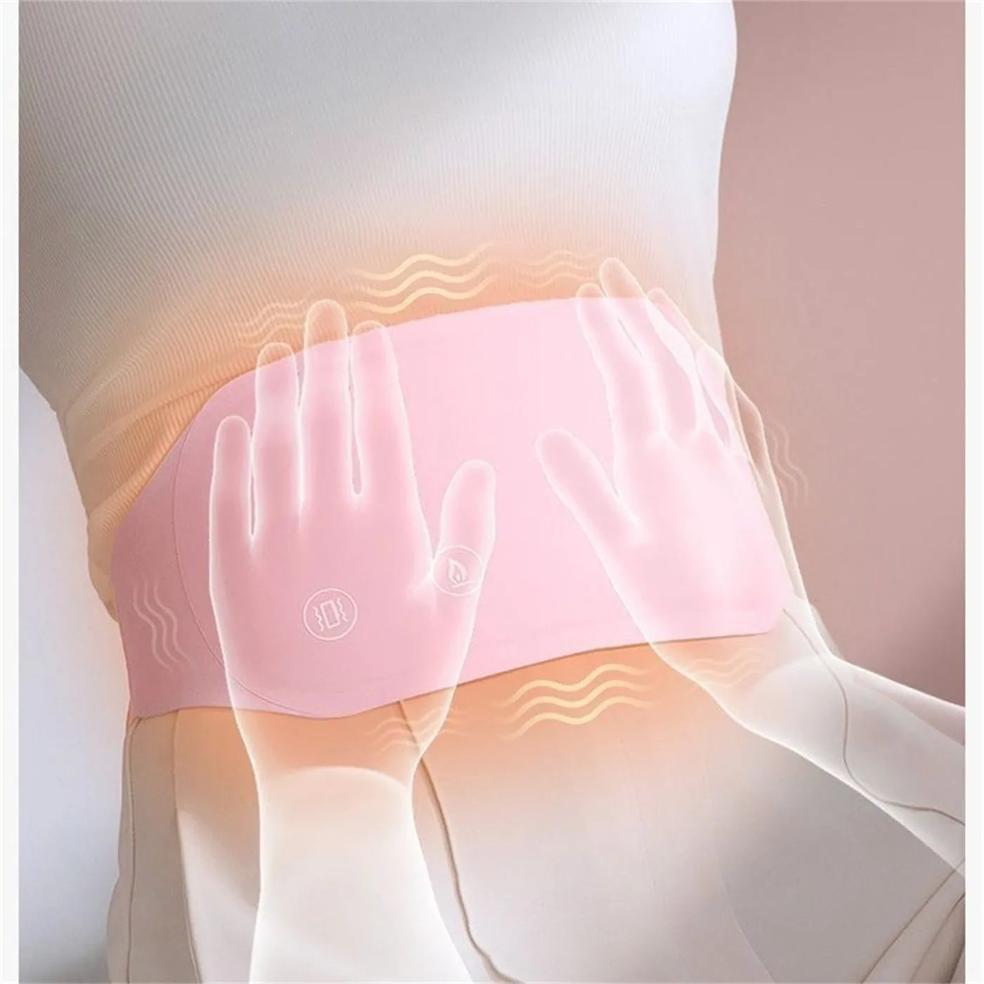 Intelligent heat belt in soft Lycra with 5000mAh battery and app control for stomach ache relief, gift box style